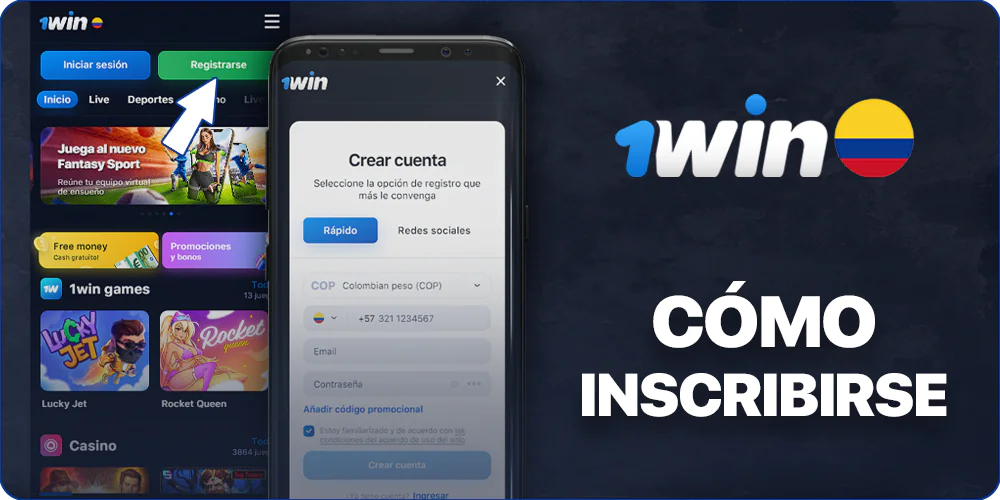 Instrucciones paso a paso para inscribirse a través de la App 1Win